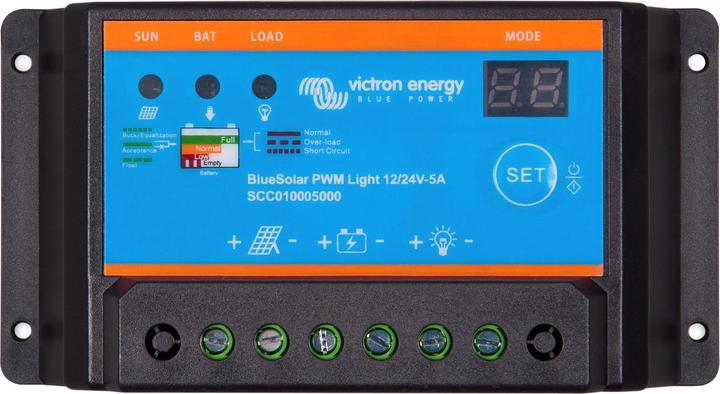 Actual product image Victron Energy BlueSolar PWM-Light 12V 24V 5A Solar Charge Controller