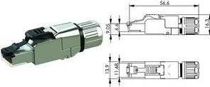 Actual product image Telegärtner Connector, TP/RJ45, field attachable, CAT6A, MFP8-IE T568B, 5.5-10mm cable diameter
