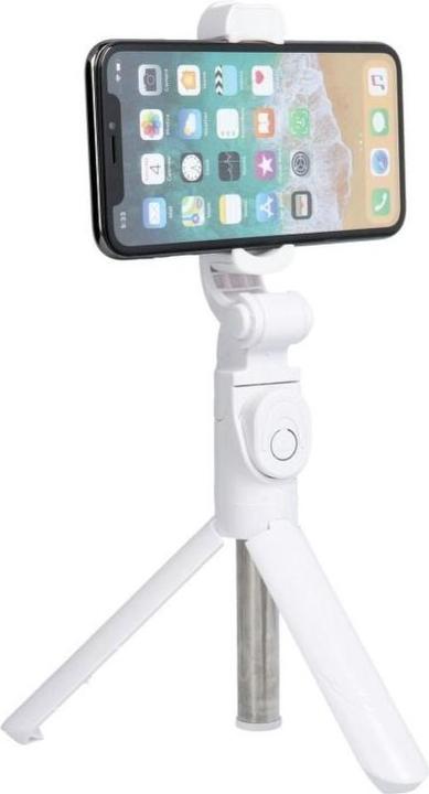 Actual product image Partner Telecom Stylus OEM Selfie stick with wireless remote control tripod SSTR-12 white