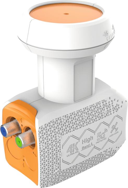 Actual product image TechniSat UNIX Twin LNB Low Noise Block downconverter (LNB) Orange, White (Twin LNB, 40mm)
