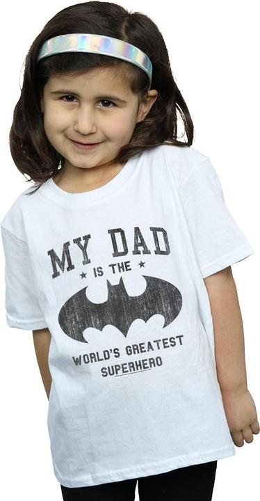 Immagine prodotto Batman My Dad Is A Superhero Maglietta Ragazze (152, 158)