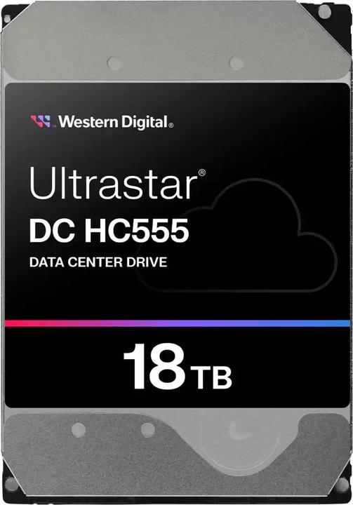 Actual product image WD Ultrastar DC HC555 3.5inch 26.1 18TB 512 7200RPM SATA ULTRA 512E SE NP3 DC (18 TB, 3.5", CMR)