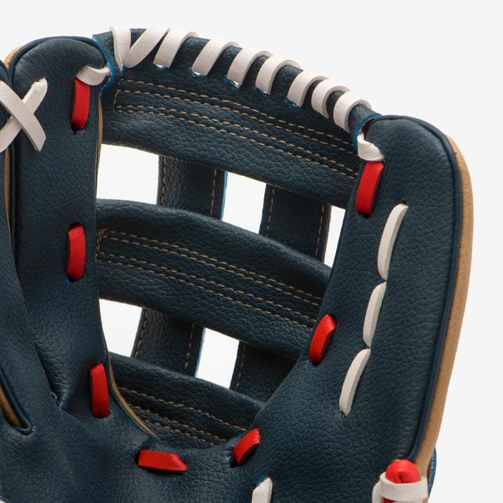 Actual product image Kipsta Kids baseball glove right thrower - BA100 blue/beige (10.50")