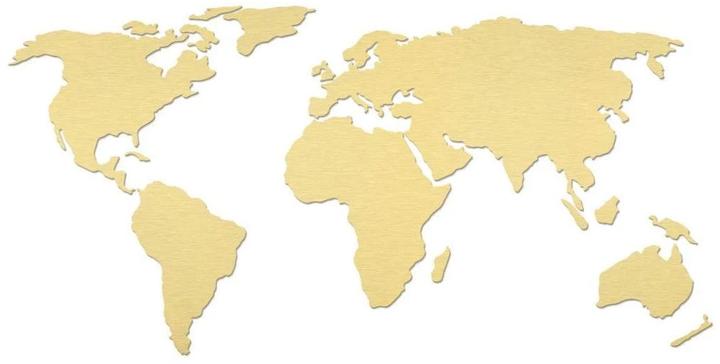 Image du produit Trenddeko Carte du monde 3D à effet doré (150 x 74 cm)