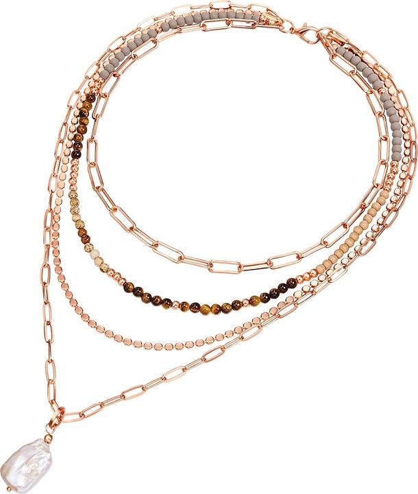 Produktbild Lulu & Jane Metall-Legierung Naturstein Süsswasser-Zuchtperle gelbgold 43,0/46,0/52,0/58,0 cm - 33316 (Metall-Legierung)