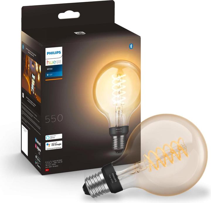 Immagine prodotto Philips Hue Tonalità Bianco BT (E27, 7 W, 550 lm, 1 x, G)
