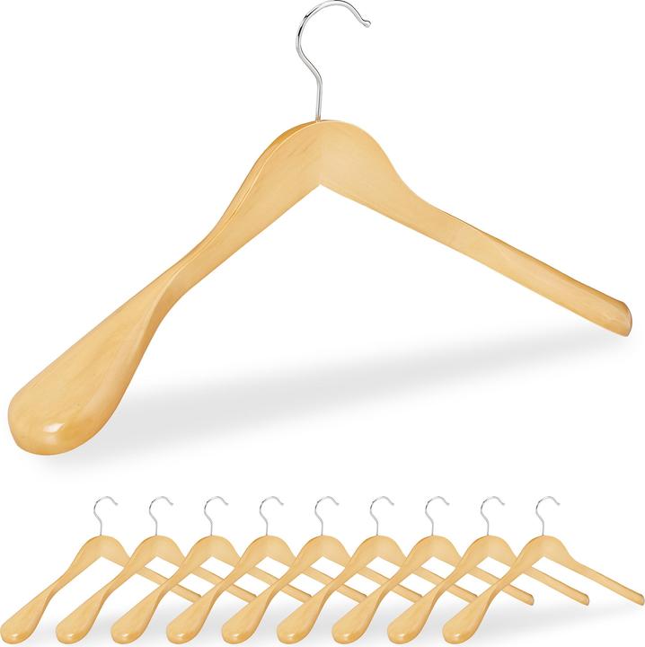 Actual product image Relaxdays Suit Hangers Set of 10, Wide Shoulders (10 x)