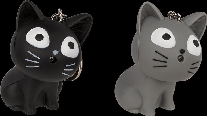 Image du produit Out of the blue Lot de 2 porte-clés chat avec LED