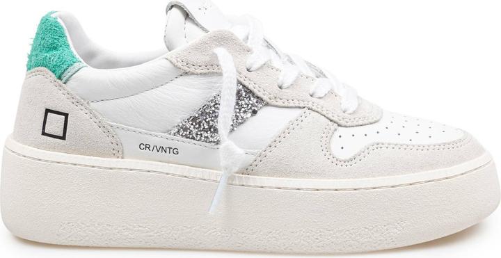 Actual product image D.a.t.e. D.a.t.e sneakers court platform in leather and suede white and green (42)