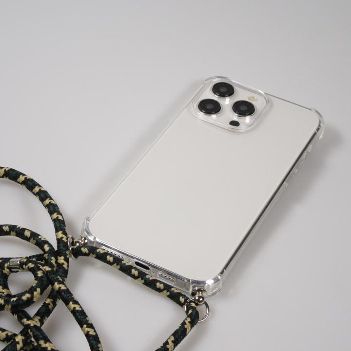 Actual product image PhoneLook Cover rubber transparent bumper with rope green / gold (Apple iPhone 16 Plus)