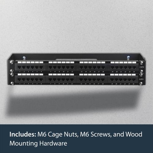 Actual product image StarTech 2U 48,26cm 19inch patch panel bracket with hinge for wall mounting