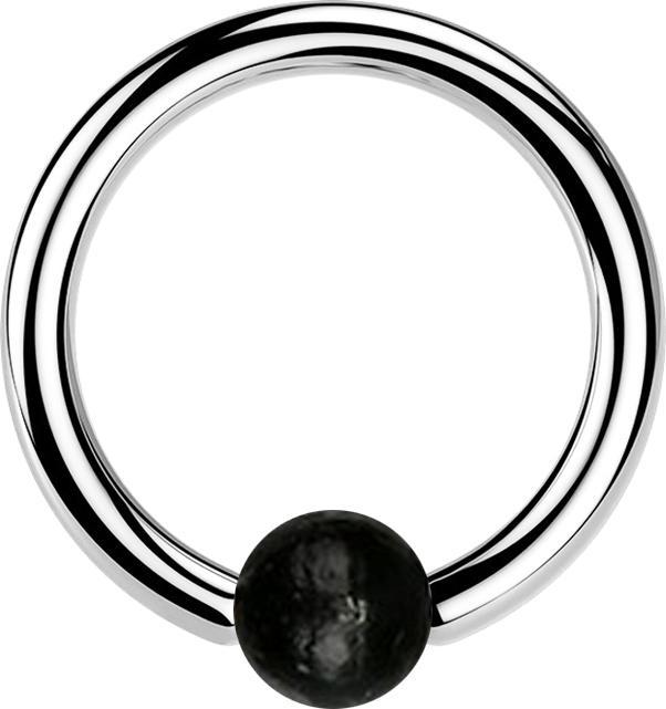 Produktbild Star Piercing Micro Ball Closure Ring silber mit Kugel aus Areng Holz (Organisch, Chirurgenstahl 316L, ohne Messing)