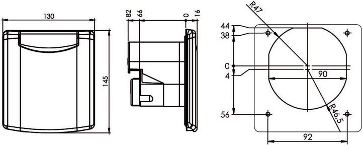Actual product image As - Schwabe AS Schwabe 62472 CEE-CARA feed-in plug 16 A 230 V 1 pc. (CEE 7/4)
