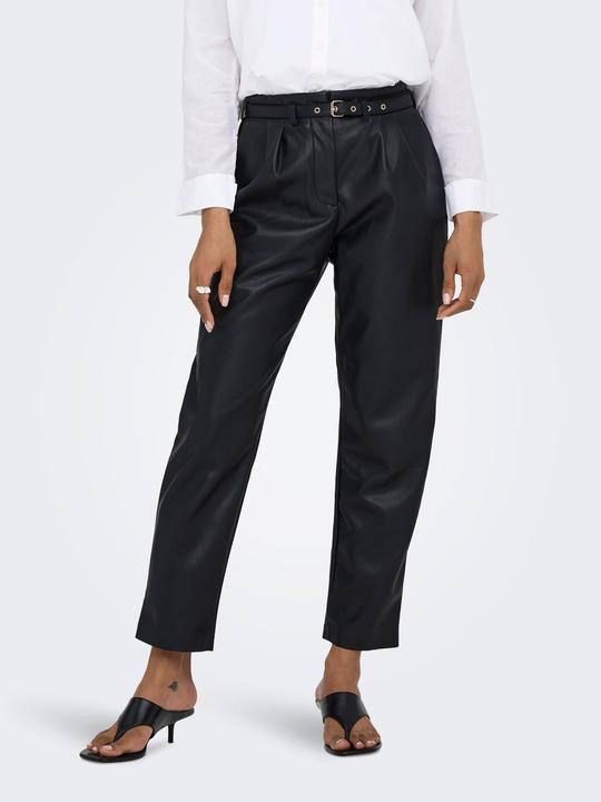 Actual product image Only Comfort Fit Mid Waist Trousers Leather look trousers (M)