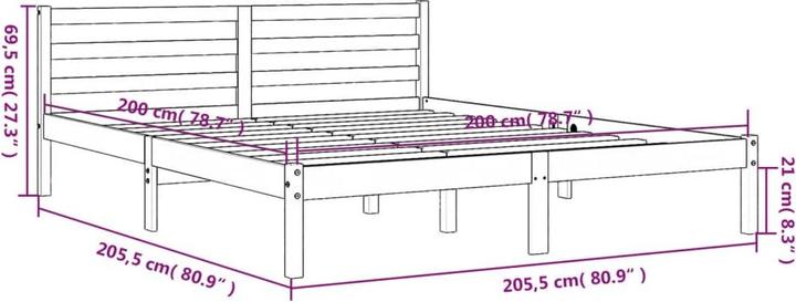 Actual product image VidaXL Pine bed (200 x 200 cm)