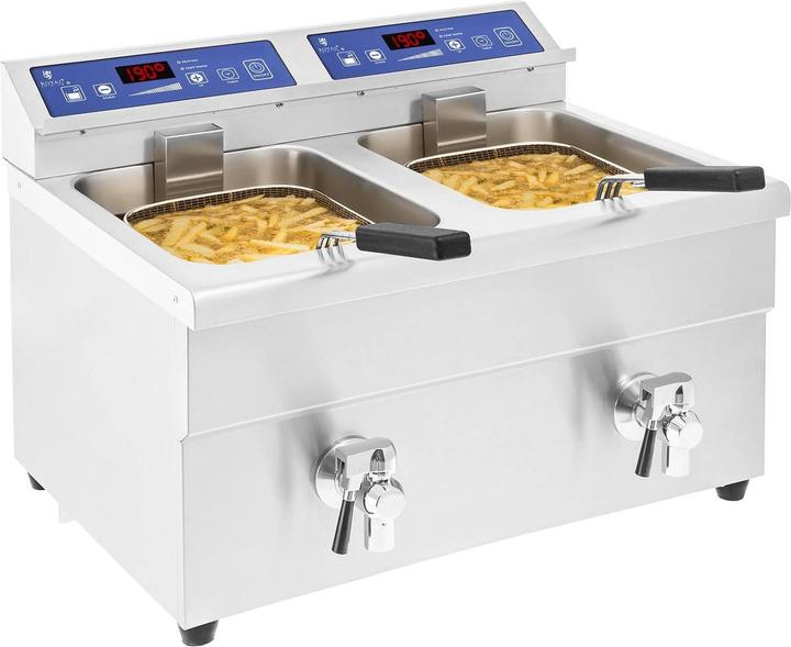 Produktbild Royal Catering Induktionsfritteuse Fritteuse Elektro Induktion Digital 2x10 L 2x3500 W Timer