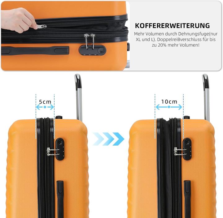 Produktbild Beibye 3-teiliges Hartschalenkoffer-Set (Handgepäck (bis 50l), M (50 - 90l), L (90 - 115l))