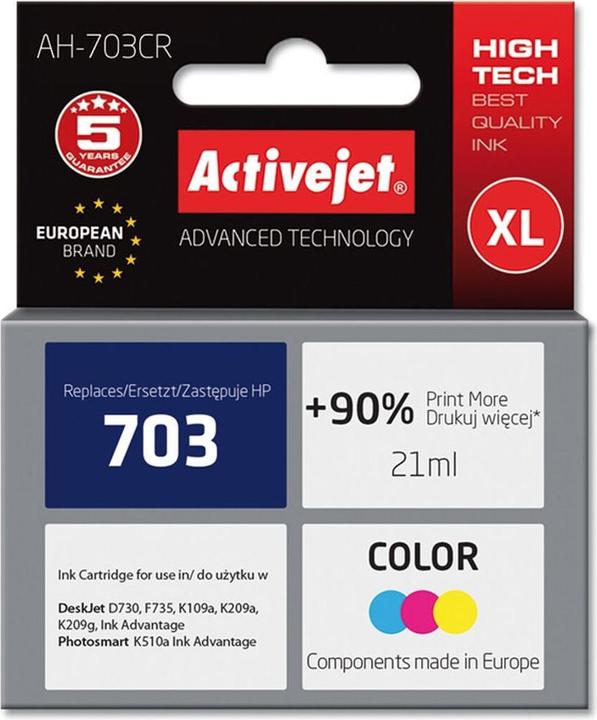Actual product image Activejet AH-C88 Premium Version - 14 ml - high capacity - color (Cyan, Magenta, Gel (M, C, Y)
