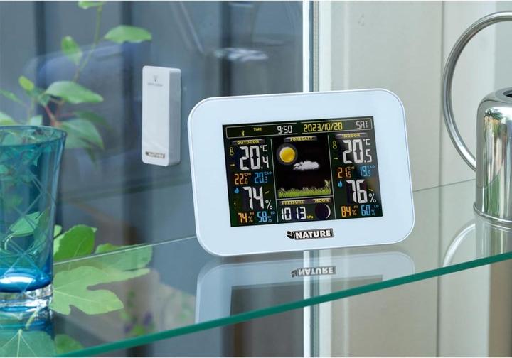 Actual product image Nature Weather Station Digital H 12.5x17.5x2.5 cm White Barometer Hygrometer