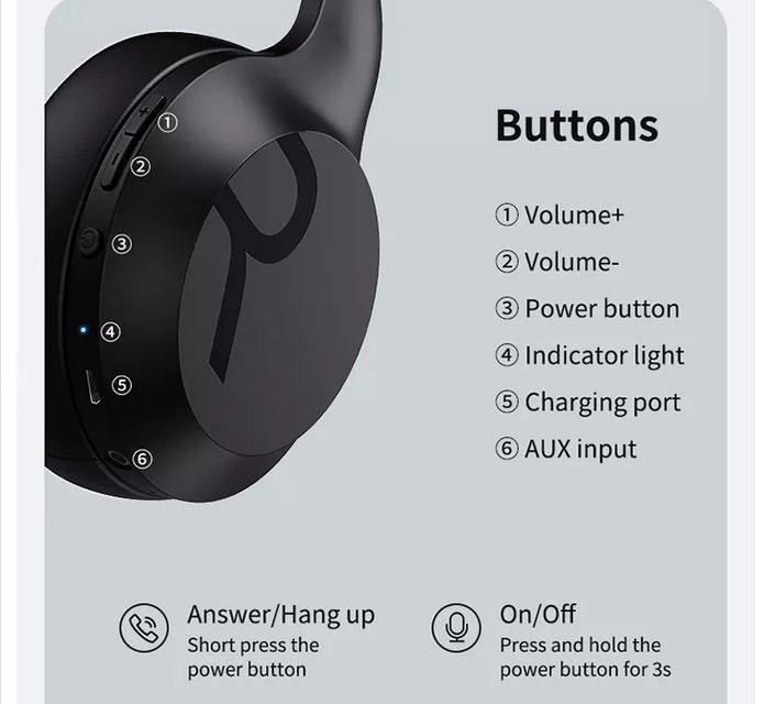 Immagine prodotto PhoneLook Casque Remax RB-660HB sans fil Bluetooth 5.0 Over-Ear wireless HD stereo sound + Pure Bass (10 h, Senza fili)