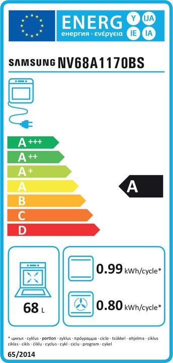 Energy Label Samsung NV68A1170BS