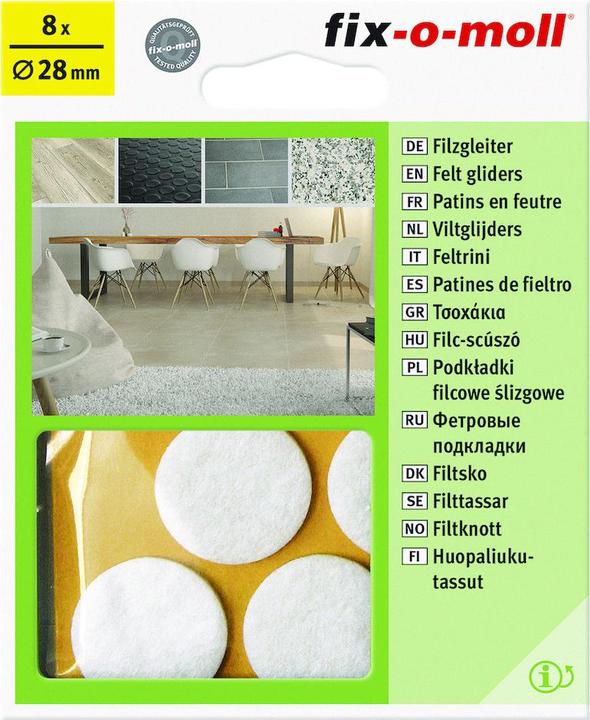 Produktbild Fix-o-moll Filzgleiter 3 mm / Ø 28 mm 8 x (Filzgleiter, 8 Stück)