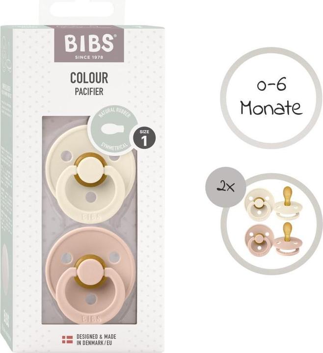 Produktbild Bibs Colour Latex Schnuller (symmetrisch, 0-6 Monate), Ivory & Blush (2 x, bis 6 Monate)
