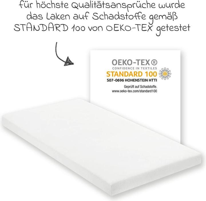 Immagine prodotto Julius Zöllner Lenzuolo di Jersey per la culla 50x100cm, bianco (50 x 100 cm)