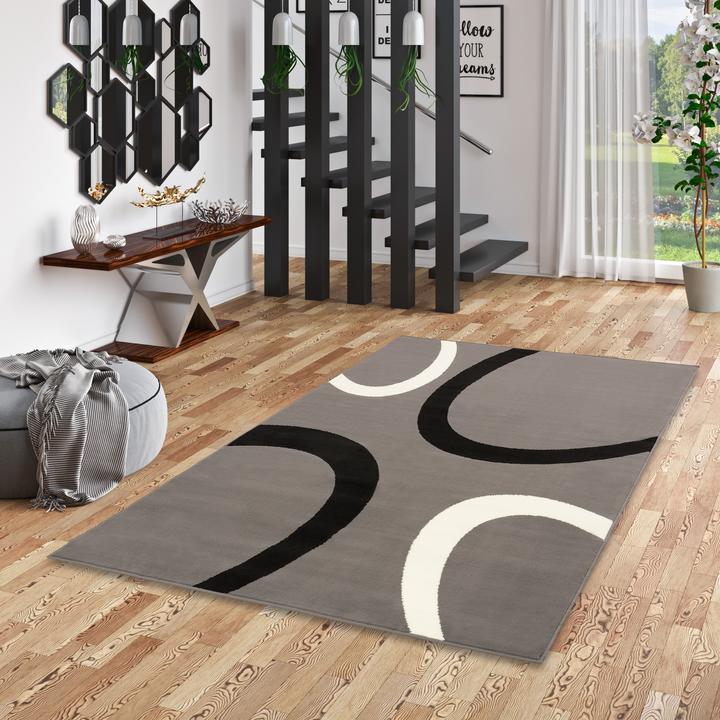 Produktbild Pergamon Teppich Modern Trendline Grau Kreise (120 x 170 cm)