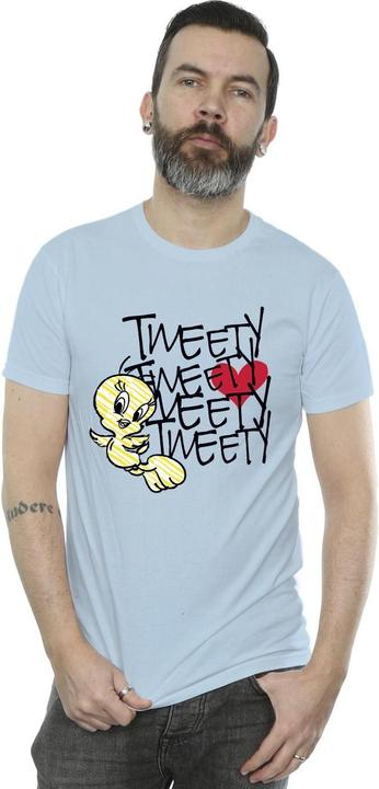Actual product image Looney Tunes Mens Tweety Love Heart T-Shirt (M)