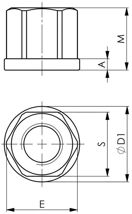 Produktbild Amf Sechskantmutter DIN 6331 M16 Schlüsselweite 24 mm geschmiedet Festigkeitsklasse 10 (M16)