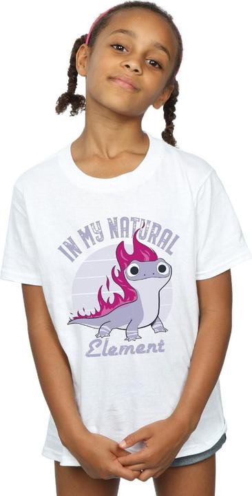 Actual product image Disney Girls Frozen 2 Salamander Bruni Element Cotton T-Shirt (116)