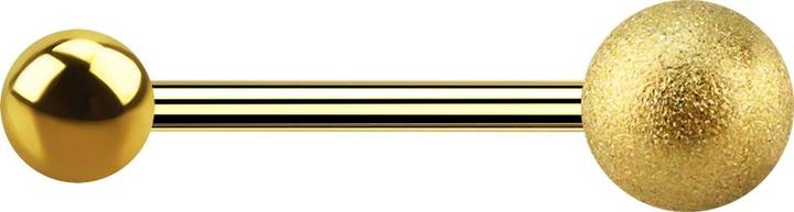 Actual product image Star Piercing Micro barbell gold-plated with ball and speckled ball (Surgical steel 316L, without brass)