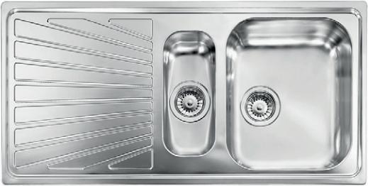 Produktbild cometa 100 x 50 2V Einbauspüle Rechteckig Edelstahl (Einbauspüle, 50 cm, 100 cm)