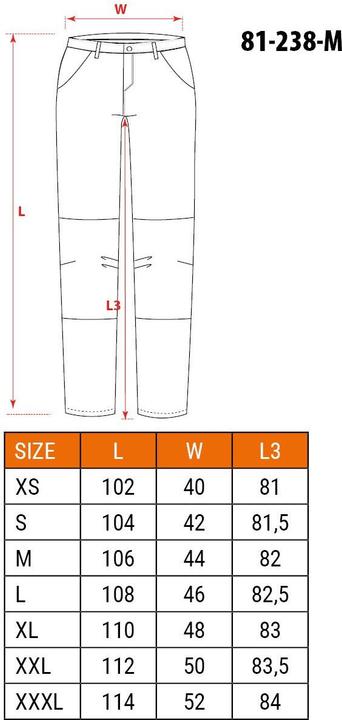 Nutritional values and ingredients Neo Work trousers (M)