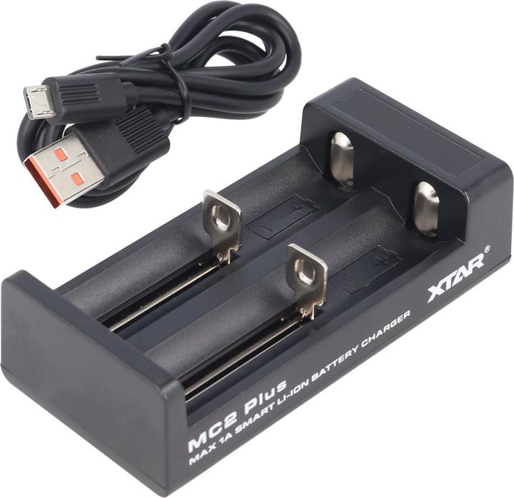 Immagine prodotto AccuCell Caricabatterie MC2 Plus adatto per 10440, 14500, 14650, 16340, 17335, 17500, 17670, 18350, 18490 (1 pz., Caricabatterie senza batteria)