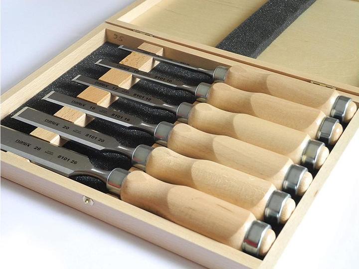Produktbild Narex Stechbeitel Set mit Holzheften im Holzkoffer, 6-teilig (26 mm)