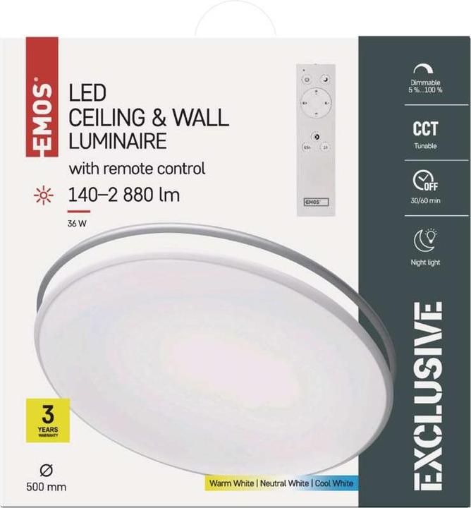 Immagine prodotto Emos ZM5166 illuminazione da soffitto Bianco Lampadina/e non intercambiabile/i (2880 lm)