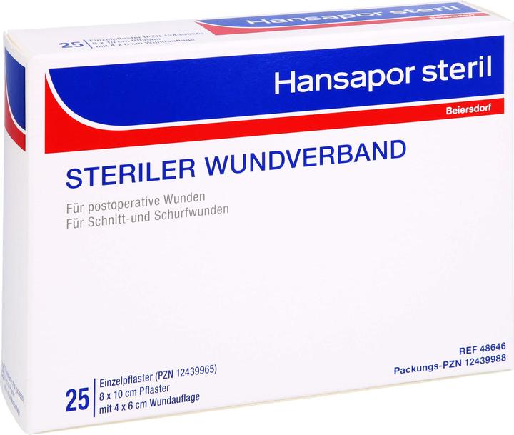 Beiersdorf HANSAPOR STERIL 8X10CM (25 x)