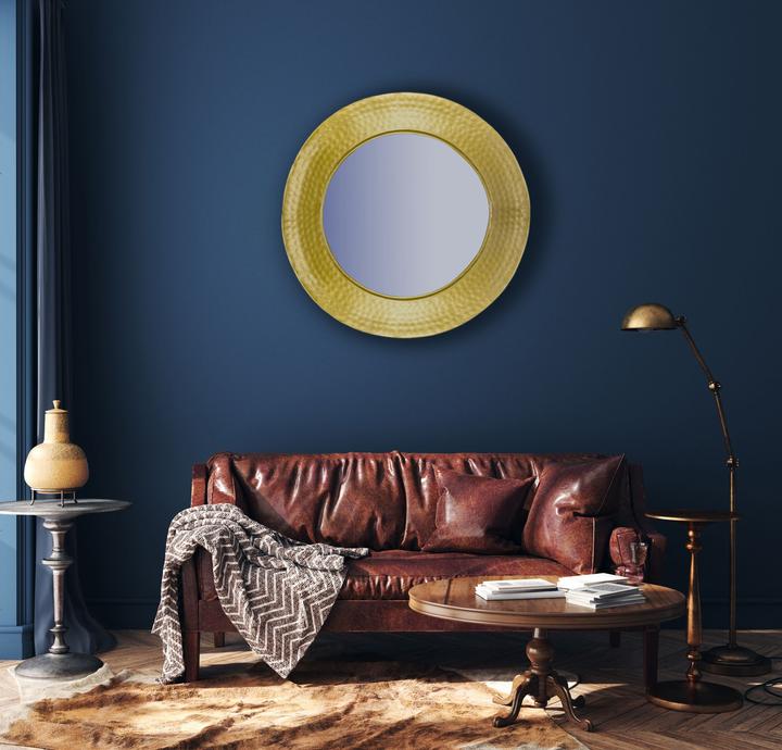 Immagine prodotto FineBuy Specchio da parete corridoio specchio rotondo in metallo 60 cm specchio corridoio finitura