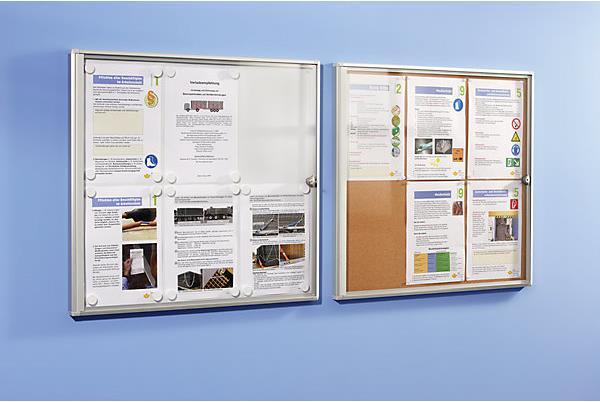 Actual product image eurokraft basic Information showcase for inside (Magnet board, Bulletin board, 27.5 x 35 cm)