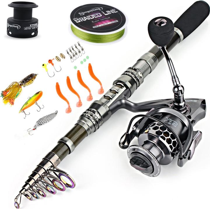 Actual product image Sougayilang Fishing complete sets with carrying bag 2.4M (Telescope, 240 cm)