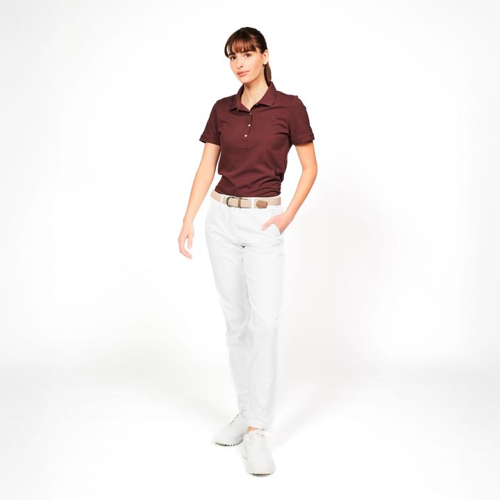 Produktbild Inesis Damen Golf Poloshirt kurzarm Baumwolle - MW500 dunkelbraun (XL)