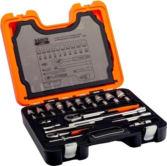 Actual product image Bahco 1/4" and 1/2" socket spanner set, metric, hexagonal, including combination spanner set - 41-t