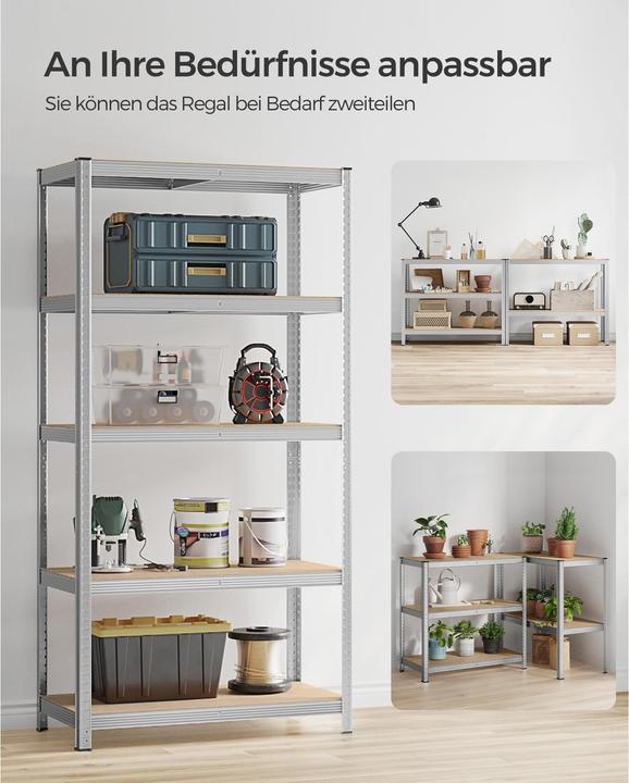Image du produit Songmics Étagère pour charges lourdes GLR050E01 argent 100,0 x 50,0 x 200,0 cm