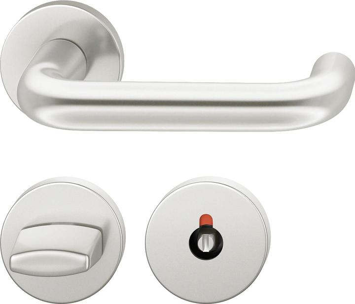 Actual product image FSB Object lever handle set 72 1070 AGL on rosette WC DIN, silver anodised (Door set)