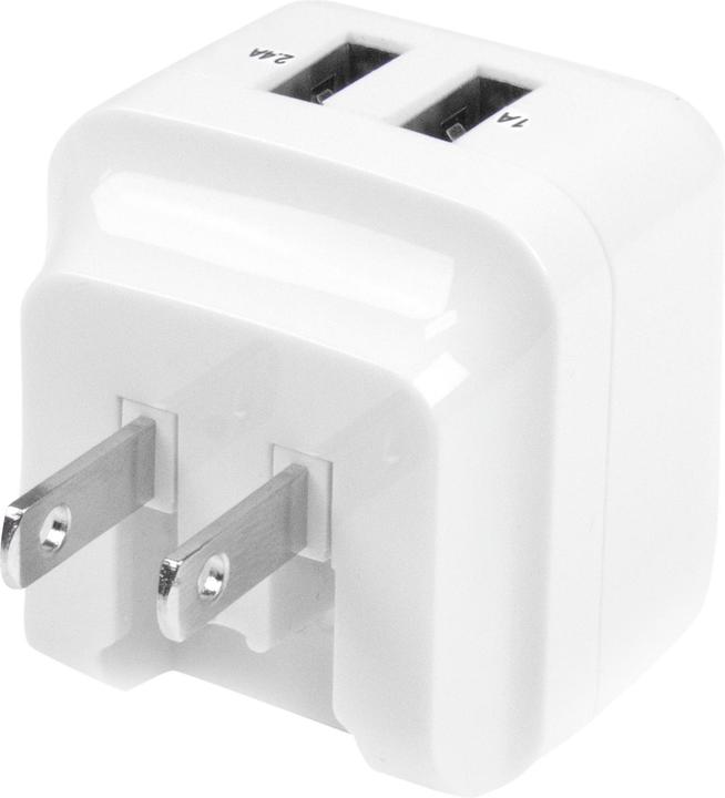 Actual product image StarTech 2 Port USB Charger / Power Supply - Dual Charging Plug 17 Watt / 3.4 Amp - Dual Travel Charger 110 (17 W)