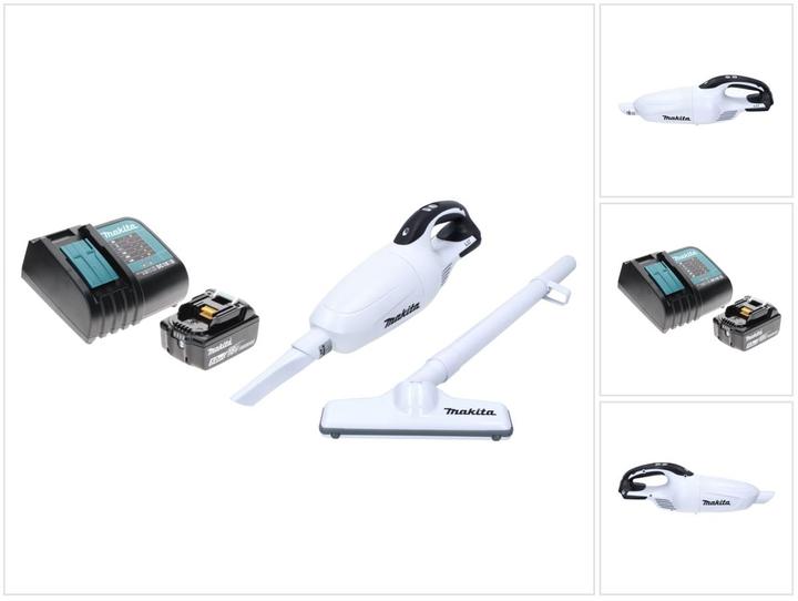 Immagine prodotto Makita DCL 181 FRT1 W Aspirapolvere a batteria 18 V Bianco + 1x Batteria 5.0 Ah + Caricabatterie