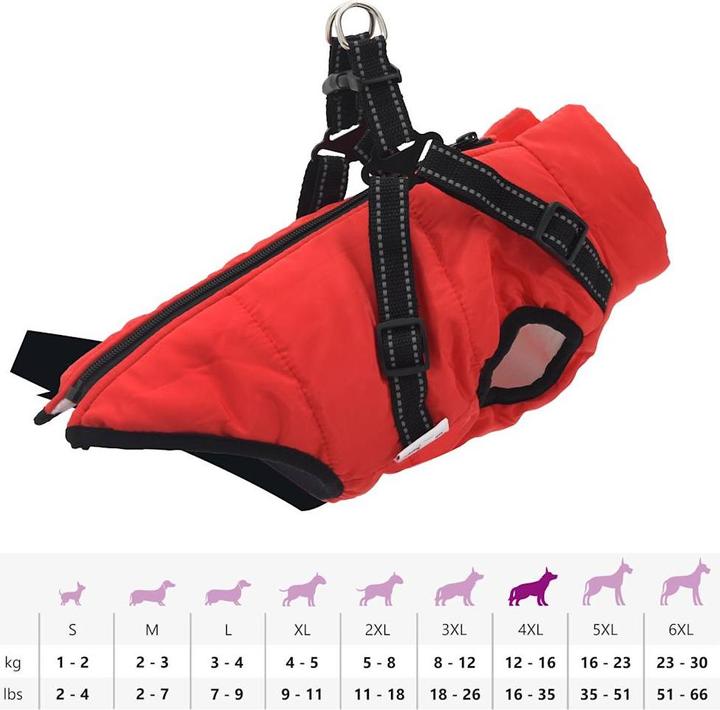 Image du produit VidaXL Manteau pour chien avec harnais Imperméable Réfléchissant (32, Manteau pour chien)