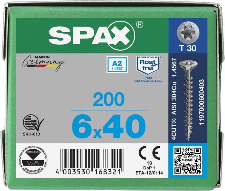 Produktbild Spax Spanplattenschrauben A2 (200 Schrauben pro Stück)